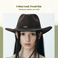 Women’s Suede Cowboy Hat, Vintage design, Adjustable, informal, Travel