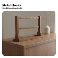 Solid Wood Wooden Jewelry Display Rack Tangle-Tangle-Resistant Design Keychain and Bracelet Stand Sturdy Base for Women, Dressing Table