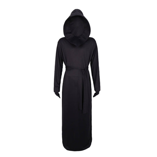Hooded Specter Costume Tailored Black Specter Robe Shaped Design Black Hooded Garment