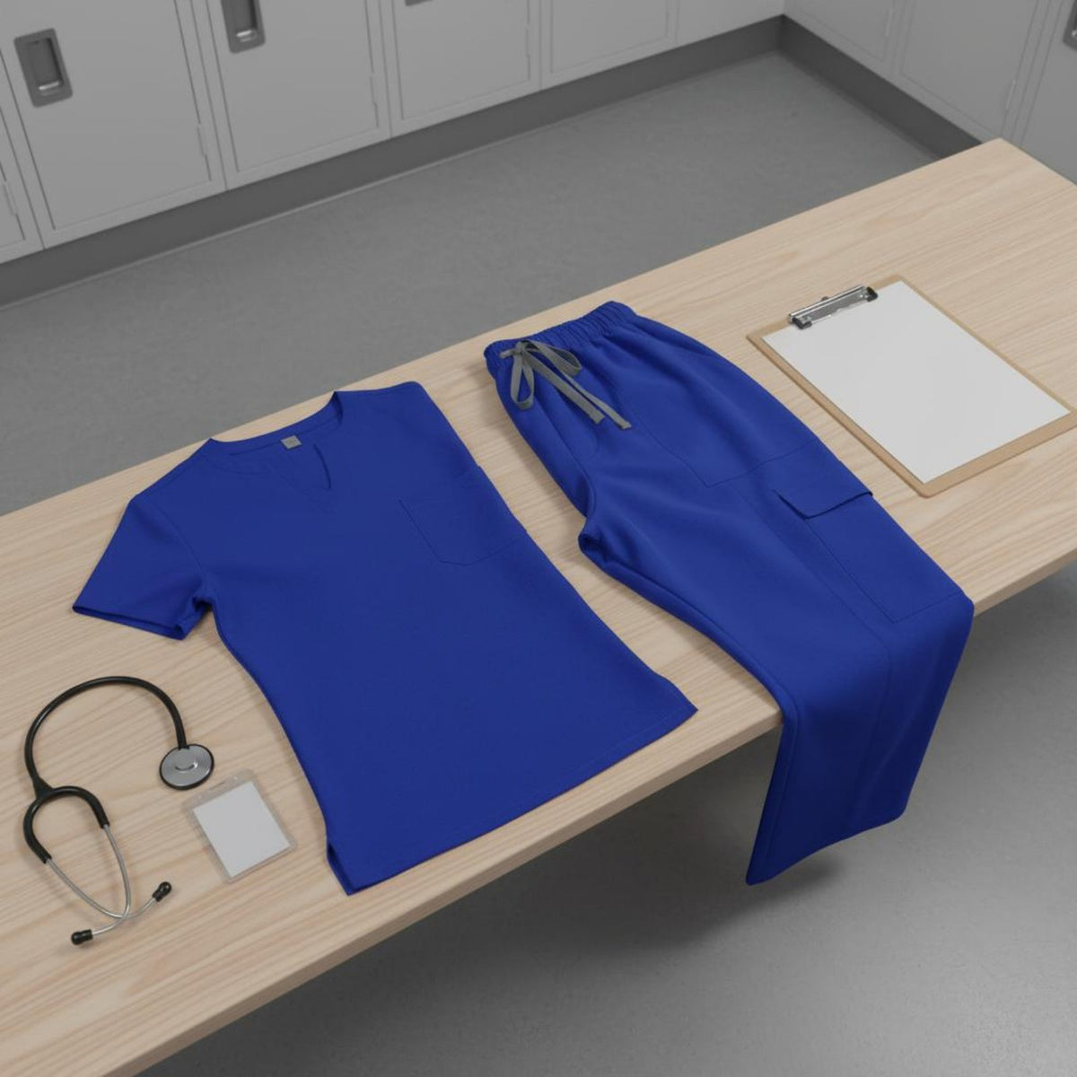 Quick-Dry V-Neck Scrub Top and Pants Thin Material Doctor Attire Set Stackable Layer Wear V Neck Scrub Top Plus Size for Nurses, Doctors, Hospital, Medical Facility