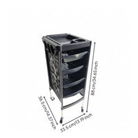 Hairdressing Storage Trolley Molded Compartments Salon Storage Trolley Tool Graphics
