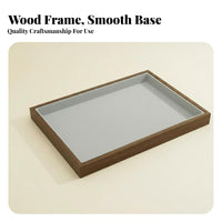 Multi-Functional Jewelry Display Tray Scratch Protection Walnut Wood Grain Accessory Tray Stackable Design for Vendors, Trade Exhibit