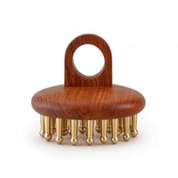 Massage Comb with Finger Loop Ergonomic Wooden Meridian Comb Long-Lasting