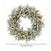 Door Wreath Artificial Lamb Ear Wreath Rustic Style House Decoration for Thanksgiving