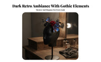 Gothic Flower Fascinator Vintage Inspired Halloween Mesh Covering Hair Fastener Flower Mesh Hair Fastener Retro Design Dark