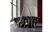 Ruched Shoulder Bag Stylish Handbag with Chain Strap Dumpling Bag Chic Purse Trendy for Women, Night out, Parties