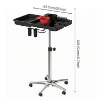 Rolling Salon Tray Cart Bowl Slots Height Adjustable Salon Cart Height Adjustable Trolley for Stylists