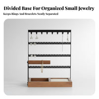 Jewelry Display Stand Sturdy 4-Tier Jewelry Rack Earring and Necklace Holder Saves Space Individual Accessory Storage