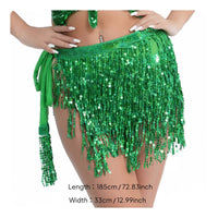 Tassel Waist Chain Tasseled Shiny Sequin Hip Wrap Sequined for Parties, Dancers