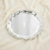 Ornate Metal Tray Light Luxury Rim Tray Multi-Purpose for Coffee Shop