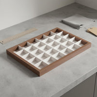 Walnut Wood Grain Organizer Dustproof Glass Lid Jewelry Organizer Jewelry Storage Container Elegant Design