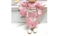 Doll Kimono Set Wrap-Front Japanese-Style Doll Robe Outfit Braided Trim Toy Clothing