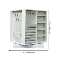 Rotating Jewelry Box Multiple-Drawer Jewelry Storage Box with Hooks Compact Organizer for Dresser, Bedroom