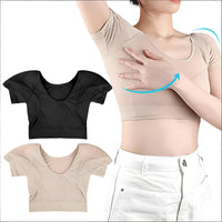 Cotton Shoulder Pad Top Summer Wear Underarm Sweat Shirt Breathable for Women
