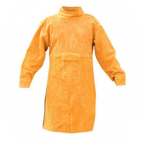 Cowhide Weld Coat Unlined Resistant Leather Jacket Long Sleeves