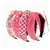 5 Pieces Padded Headband Floral Print Fabric Headband Check Pattern