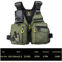 Fishing Life Vest Adjustable Straps Buoyant Fishing Vest Large Size for Anglers