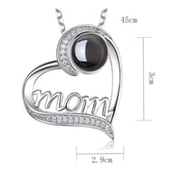 Mom Heart Projection Necklace Meaningful Gift Custom Photo Heart Locket