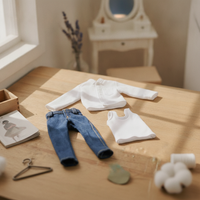 1/12 Scale Male Clothes Set Topstitching 1/12 Scale Doll Outfit Casual Style Miniature Apparel