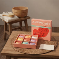 9 Pieces Gift Box Bath Set Separate Compartments Heart Bath Speckled