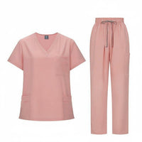 Scrub Set Breathable Solid Color Medical Attire Moisture Wicking for Hospital