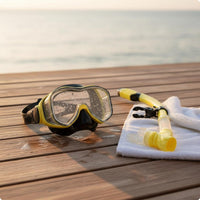Dry Snorkel Set Tempered Glass Lens Snorkeling Goggles Easy Breathing