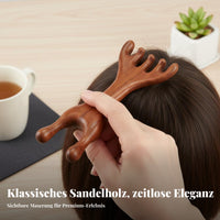 Sandalwood Meridian Comb Portable Five-Prong Head Massager for Spa, Travel