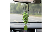Red Apple Mirror Tassel Cute Car Hanging Ornament Compact Size for Women