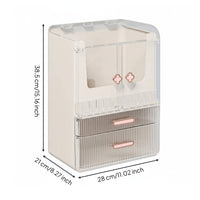 Desktop Cosmetic Storage Box Elegant Design Vanity Countertop Organizer Waterproof Skincare Display Case with Lid for Women