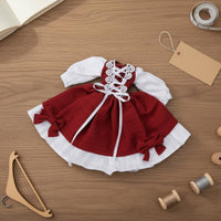 Doll Dress British OB24 Doll Outfit Double-Layer Textile Miniature Dress for Collection