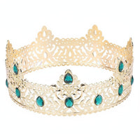 King Crown Gender-Neutral men's King Crown Metal Regal Circlet Sparkling Crystals Headdress for Women, Stage Performances