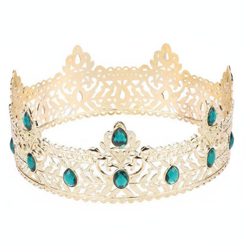 King Crown Gender-Neutral men's King Crown Metal Regal Circlet Sparkling Crystals Headdress for Women, Stage Performances