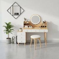 Vanity Table with Side Cabinet Ample Storage Bedroom Furniture for Women