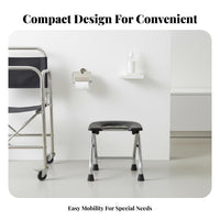 Foldable Bedside Commode Sturdy Frame Portable Toilet Removable Pail for Seniors