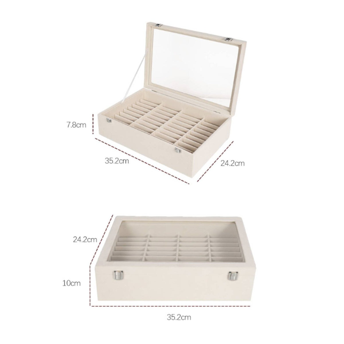 Bracelet Organizer Box Dustproof Glass Lid Bracelet Box Sturdy Construction
