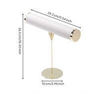 T-Shaped Bar Jewelry Display Stand Gold-Finish Accessory Storage Metal