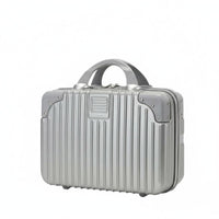 Lightweight Mini Suitcase Makeup Case Multifunctional Hard Shell Cosmetic Case Wavy Design for Women, Girls, Vacation, Home Storage, Bedroom