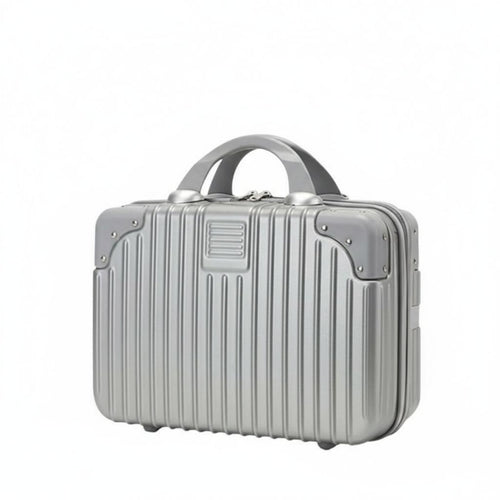 Lightweight Mini Suitcase Makeup Case Multifunctional Hard Shell Cosmetic Case Wavy Design for Women, Girls, Vacation, Home Storage, Bedroom