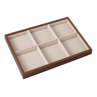 Rectangular Jewelry Display Tray Shallow Walnut Jewelry Tray Elegant Design