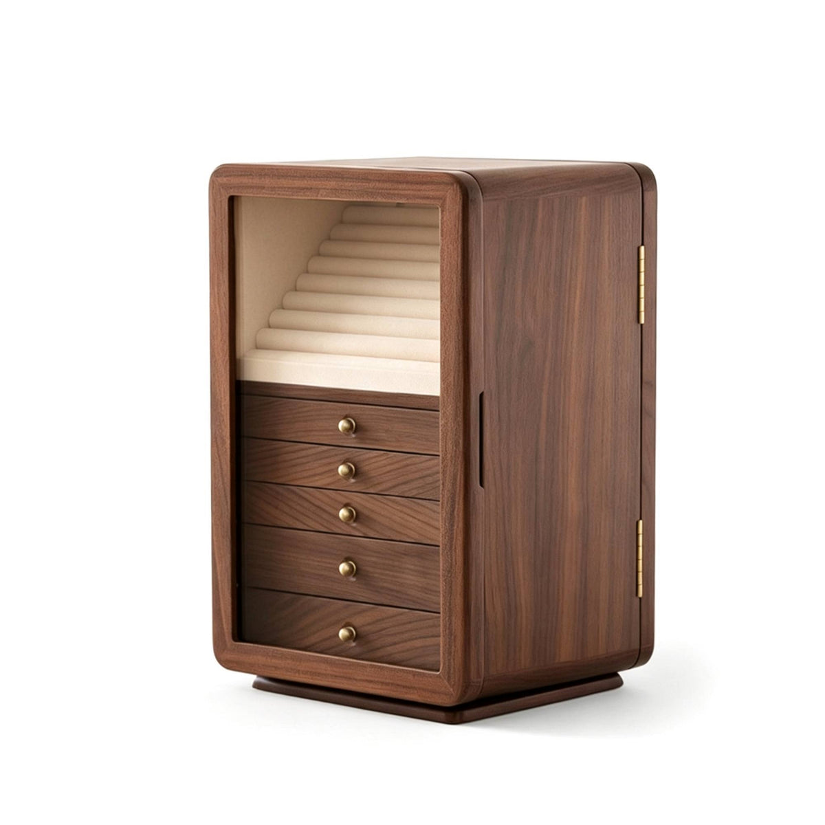 Jewelry Box with Glass Door Multi-Drawer Furniture Large-Capacity for Women