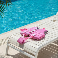 Kids Life Jacket Front Zipper Swim Aid Vest Cute Print for Snorkeling