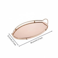 Beaded Elliptical Tray Decorative Double Handle Tray Easy to Clean Serving Platter for Office