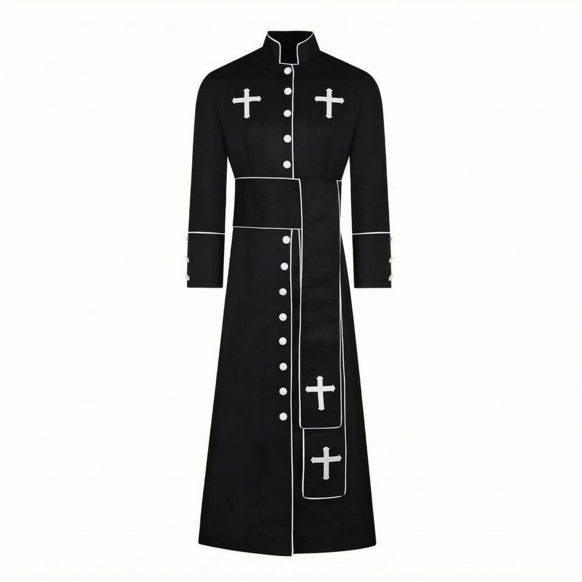Button-down Clergy Robe Straight Silhouette Button-Front Robe Elegant Design