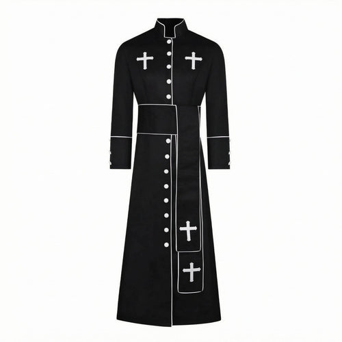 Button-down Clergy Robe Straight Silhouette Button-Front Robe Elegant Design