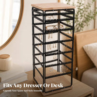 Rotating Display Rack Glasses Display Stand 7 Tier Rotating Rack Easy to Assemble Space Saving