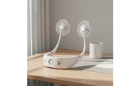 Lightweight & Portable Rechargeable Neckband Fan Ergonomic Fit Hands-Liberated Cooling Fan 360° Surround Airflow for Sports, Office