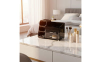 Makeup Organizer Box with Drawers Large Capacity Makeup Brush and Lipstick Organizer Cosmetic Storage Case for Women