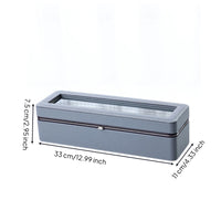 6-Slot Watch Box Flocked Interior 6-Slot Watch Case Stitched Trim