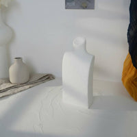 Necklace Display Bust Minimalist Design Necklace Bust Display White Plaster Neck Form Lightweight Locket Chain Organizer