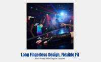 Fingerless Beaded Long Gloves, Reflective, Polyester, Halloween, Cosplay, Stage, Nightclub Party Wear